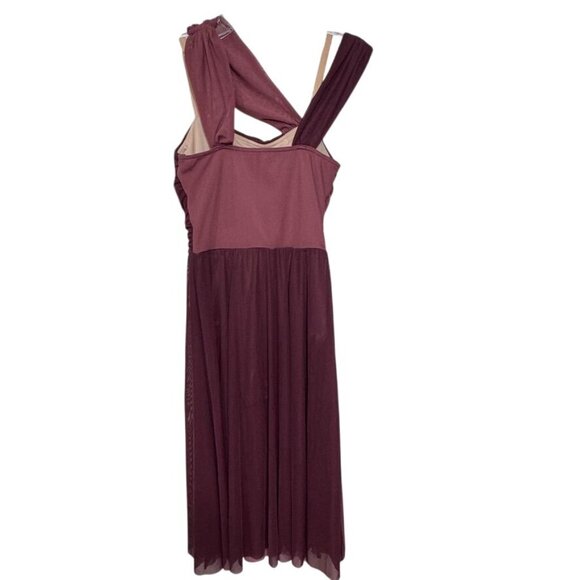 Balera Two-Tone Dance Dress Costume Burgundy Pink Multiway Straps Ballet Lyrical - Picture 3 of 15